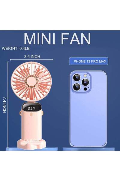 Arabest Mini Handheld & Neck Fan, 90° Adjustable USB Rechargeable 3000mAh 5 S...