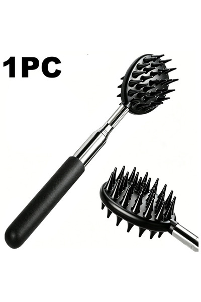 Choice1 Black 5-Section Cactus Back Scratcher – 29" Extendable, 29 Prongs, Do...