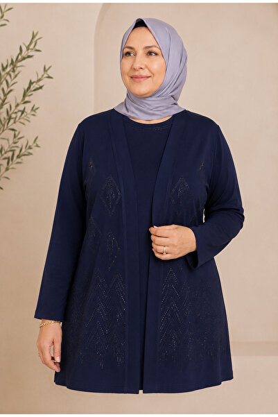 Giyinen Mağazaları Maide Plus Size Stylish Stone Embroidered Mother's Combed ...