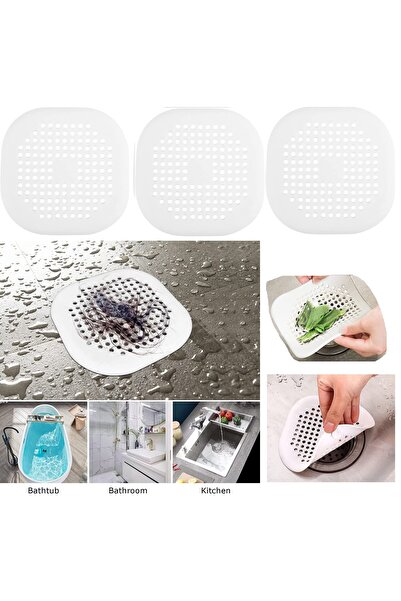 ZenAI Set 3 x Sită silicon anti-înfundare pentru scurgerea chiuvetei, căzii, ...