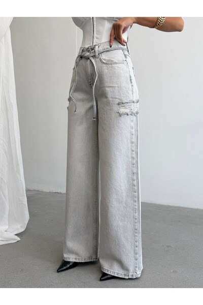 HerTon Women's Washed Wide Leg Jean Pants – Loose Leg Denim