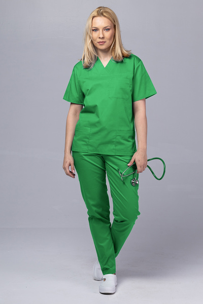tag Costum medical pentru femei Women New ClassIQ, bluză și pantaloni, verde ...