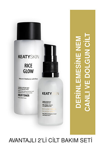 KEATY Canlandırıcı Nem Bombası Seti | Milky Toner 200Ml + Kolajenli Leke Karş...