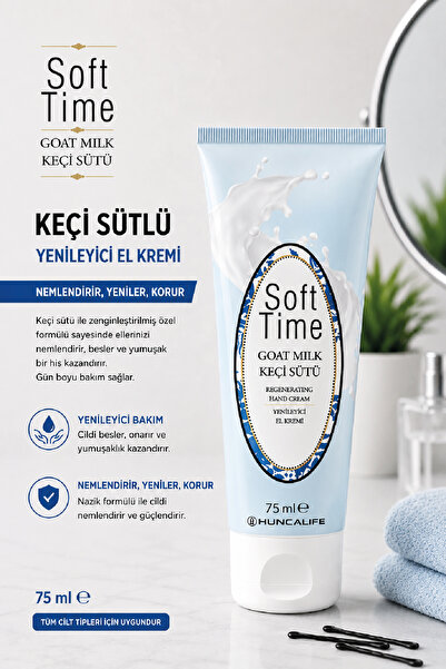 Huncalife Soft Time Keçi Sütlü Yağlı Yenileyici El Kremi 75 ml 8690973704535