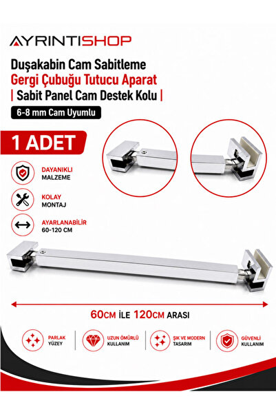 AYRINTISHOP Duşakabin Cam Kabin Teleskopik Cam Gergi 60cm-120cm 1 Adet