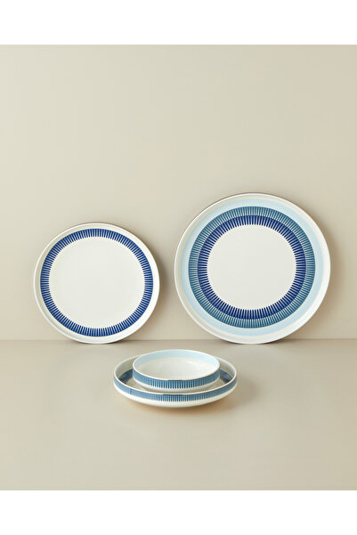 English Home Marivella New Bone China Yemek Takımı 24 Parça 6 Kişilik Mavi