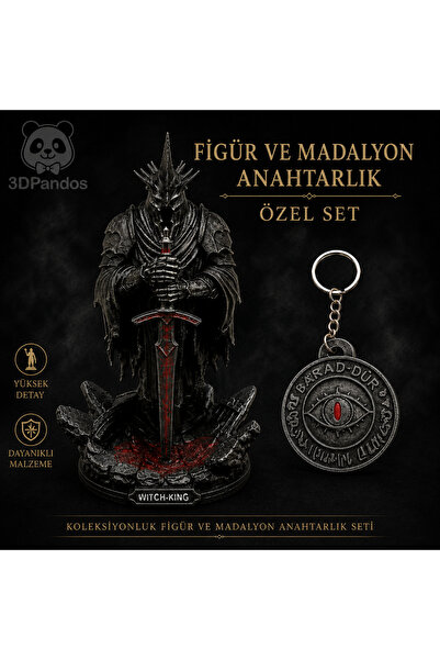 3D Witch King Figür ve Barad-Dûr Madalyon Seti | Yüzüklerin Efendisi | Angmar...