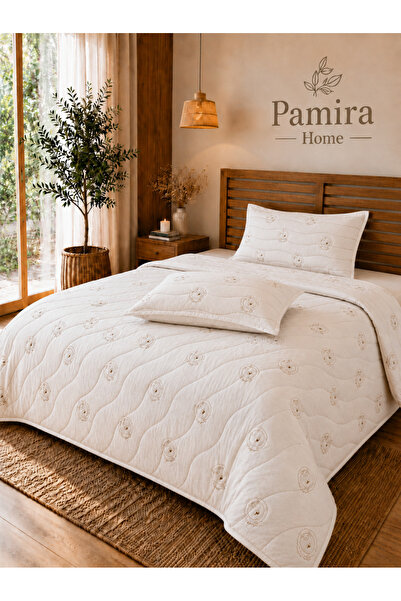 Pamira Home Tek Kişilik %100 Merinos Kuzu Yün Yorgan +1 Adet Merinos Boncuk Y...