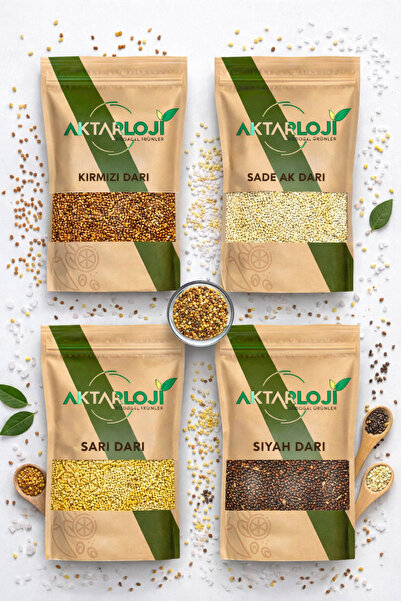 aktarloji 4'lü Darı Seti 250 Gr Kırmızı 250 Gr Ak Darı 250 Gr Sarı Darı 250 G...