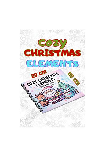 Pink Swan Craft Yılbaşı Cozy Christmas Elements 20x20 Cm Büyük Boyama Kitabı,...