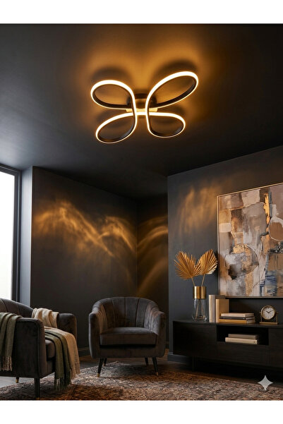 Zeya Lighting Yüksek Aydınlatmalı YONCA Model Siyah Rengi Tavana Yapışık Plof...