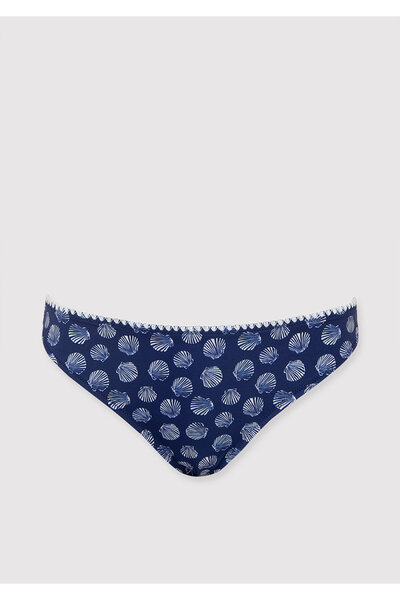 Mavi Deniz Kabuğu Baskılı Lacivert Bikini Altı 1914061-80946