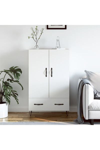 Concept Dulap înalt, alb, 69,5x31x115 cm, lemn prelucrat