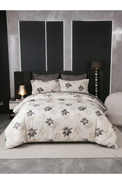 Donetella 4-Pcs Printed Duvet Cover Set Queen Size 200x230cm, Brushed Microfi...