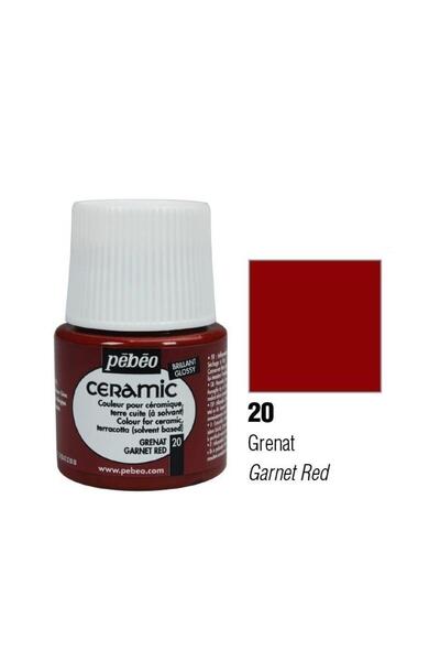 Pebeo Solvent Bazlı Seramik Boya 45ml Şişe - 20 Garnet Red