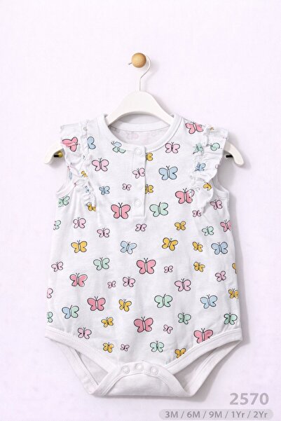 For My Baby Baby Girl 100% Cotton Ruffle Patterned Bodysuit