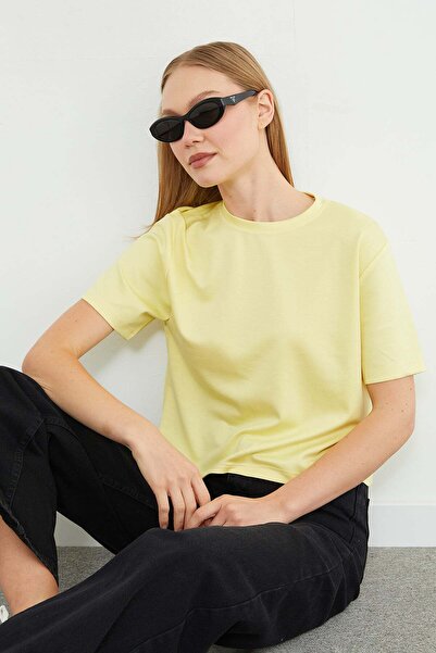 Fulla Moda Basic Bisiklet Yaka Modal Tişört