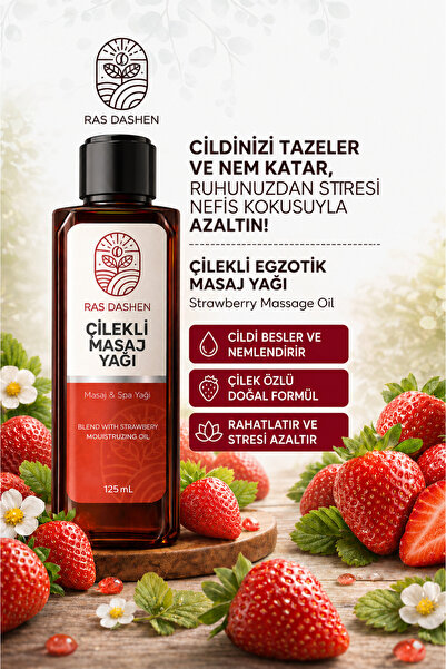 RAS DASHEN Masaj Yağı Massage Oil Premium Kalite (ÇİLEK - OKALİPTUS) 125 ML
