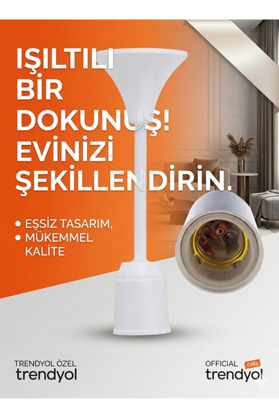 DUY E27 Porselen - Yüksek Isıya Dayanıklı