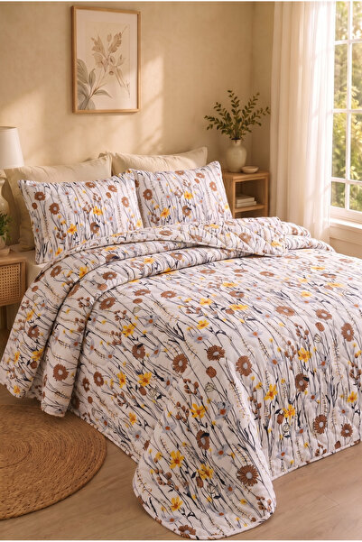 Shopyteks Çift Kişilik Yatak Örtüsü 200x220 Kapitoneli Pike Çiçek Bahçesi Yum...
