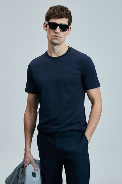 Lufian Μπλουζάκι Pablo Modern Graphic Navy Blue
