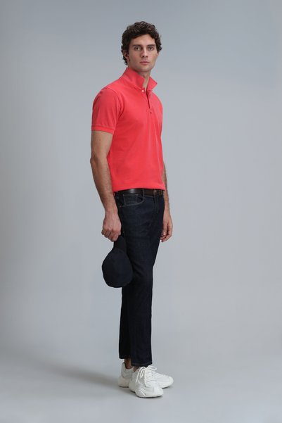 Lufian 111040163 Vernon Smart Polo Neck T-Shirt Men's T-Shirt Orange
