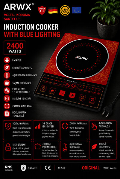 ARWX Yeni Nesil Ailipu İndiksiyonlu Lazer Ocak 2400w-2200w