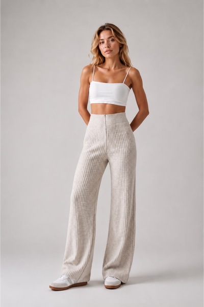 OYERGA MODA Kadın Beli Lastikli Rahat Pantolon
