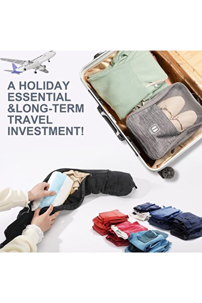 Yelajoy Stuffable Travel Pillow, Velvet Travel Neck Pillow Storage Bag with A...