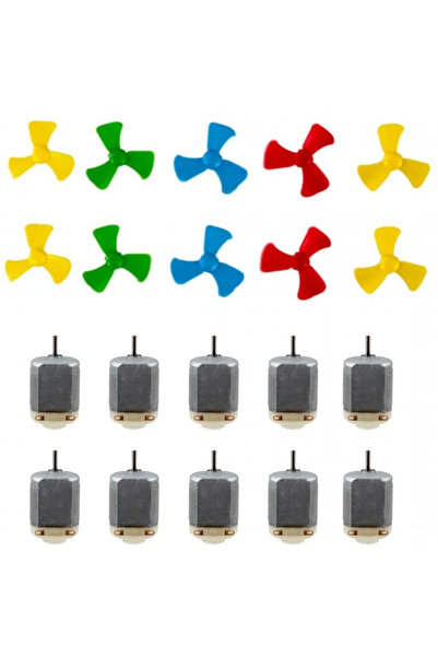 eğiteklab 10 adet DC Motor Deney Motoru + 10 adet Pervane