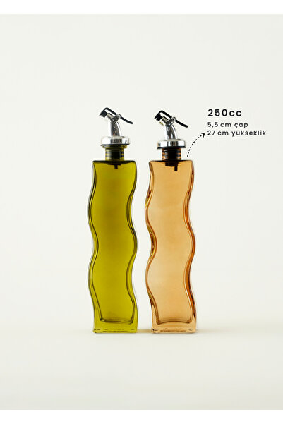 Bella Maison Wavy 2'li Yağlık Sirkelik Seti Amber-Yeşil (250 cc)
