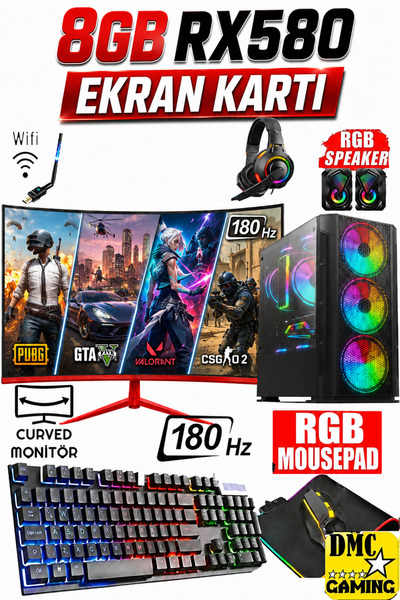 Dmc N293 Windows 11 Ryzen 7 5700,32GB,512GB SSD,500GB HDD,8GB RX580,24"180hz ...
