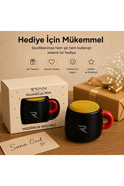 Ryan Kahve Kupa Tasarımlı Taşınabilir Hoparlör Mini Kablosuz Bluetooth Hoparl...