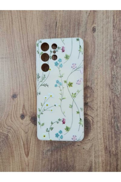 Newon Samsung Galaxy S21 Ultra Vine/Flower Printed Inner Velvet Silicone Phon...
