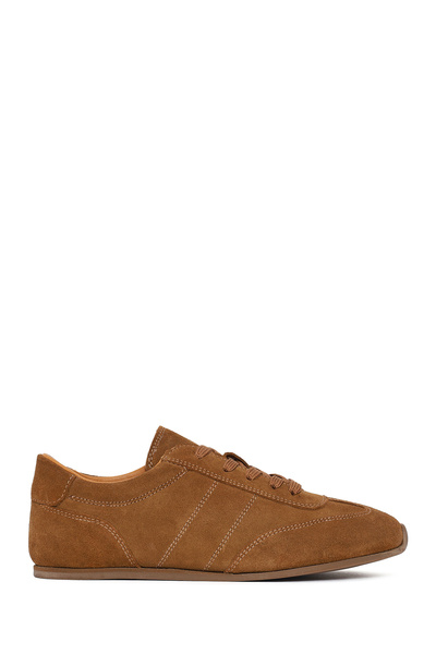 Derimod Kadın Taba Bağcıklı Süet Deri Sneaker 26PFD420510