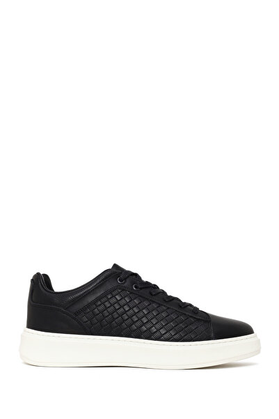 Derimod Erkek Siyah Bağcıklı Kalın Tabanlı Deri Sneaker 26SFD660218