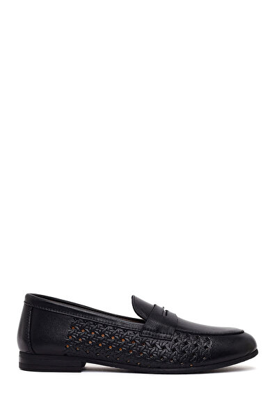 Derimod Kadın Siyah Desenli Deri Loafer 26PFD511818