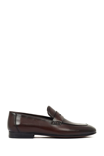 Derimod Black Men's Brown Leather Classic Loafer 26Sfd695014