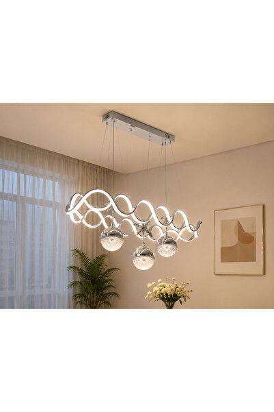 avizeen Alyans Masa Üstü Krom Kaplama Premium Led Avize