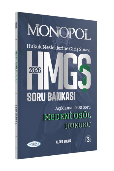 Monopol Yayınları Monopol 2026 HMGS Medeni Usul Hukuku Soru Bankası
