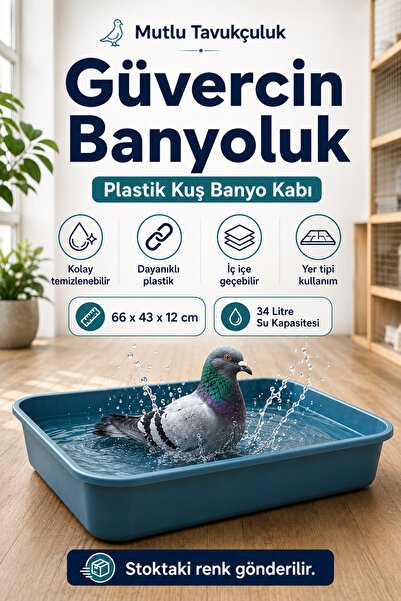 MUTLU TAVUKÇULUK Güvercin Banyoluk Plastik Banyo Kabı Güvercin Kuş Banyo Tekn...