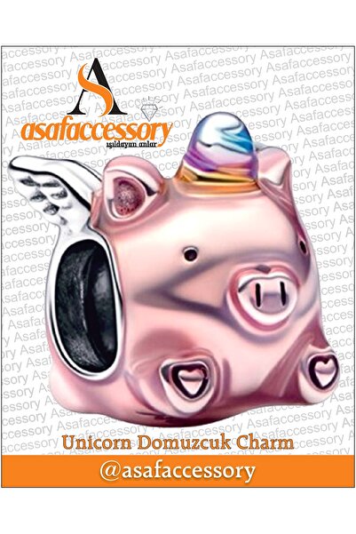 asaf Unicorn domuzcuk charm | gümüş kaplama