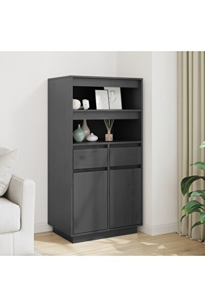 Concept Dulap înalt, gri, 60x40x116,5 cm, lemn masiv de pin