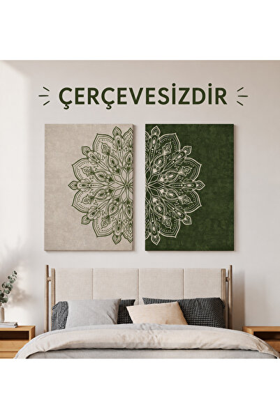 Meröka Çerçevesiz Ebedi Aura Kozmik Harmoni Modern Premium Mandala Tablo Seti...