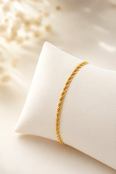 Crc Bijuteri Gold Color Stylish Twisted Women's Bracelet