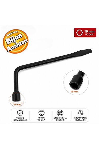 SARA S502-19 Pipo Bijon Anahtar Pipo Tipi 19 mm Bijon Sökme Sıkma