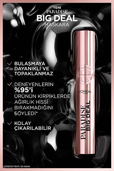 L'Oreal Paris Paradise Big Deal Maskara Siyah - Yoğun Hacim Veren ve Uzatan Ekstra Siyah Maskara Etkisi