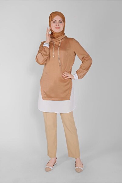 Alvina قميص بأربطة حجرية مفصل من الساتان AEROBIN TUNIC 41489