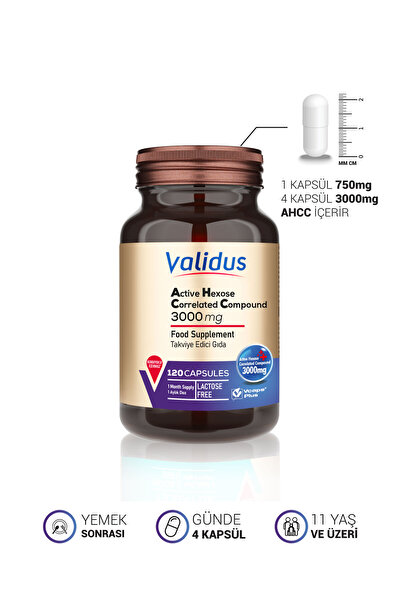 Validus AHCC Active Hexose Correlated Compound 3000 mg 120 Capsules