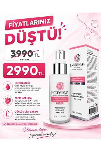 Organicum EXODERMA Exosome İçeren SPF30 Nemlendirici Losyon